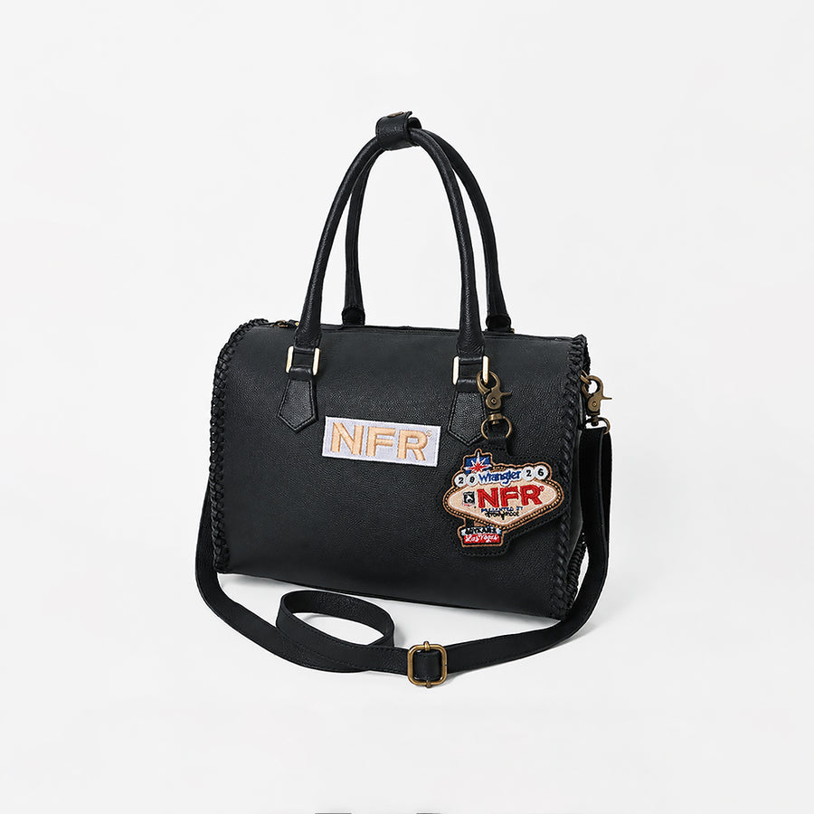 Official PRCA & NFR Licensed Collection-Black Genuine Leather Speedy Bag