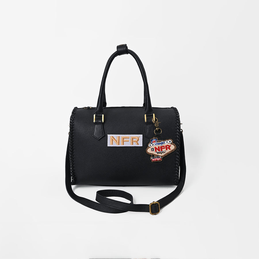 Official PRCA & NFR Licensed Collection-Black Genuine Leather Speedy Bag