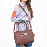 Official PRCA & NFR Licensed Collection-Brown Genuine Leather Speedy Bag