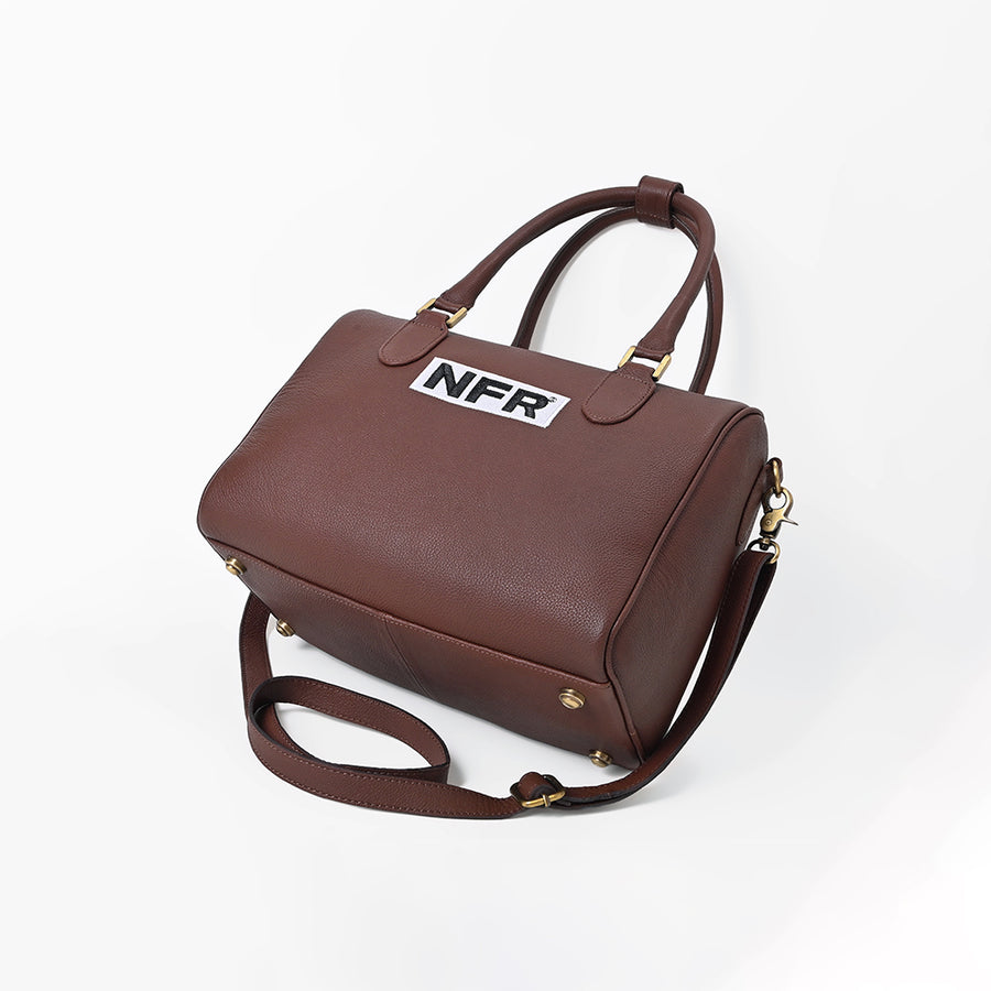 Official PRCA & NFR Licensed Collection-Brown Genuine Leather Speedy Bag