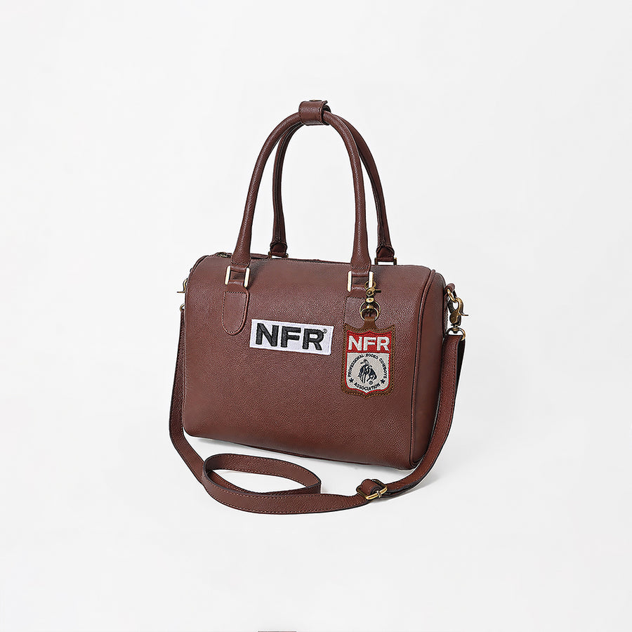 Official PRCA & NFR Licensed Collection-Brown Genuine Leather Speedy Bag