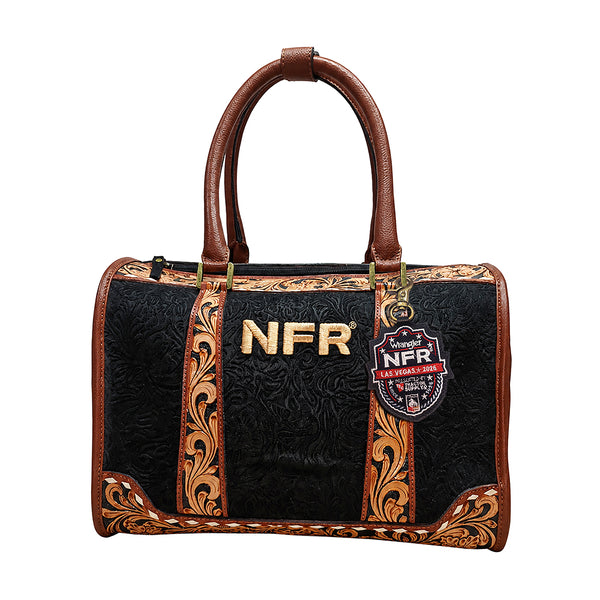 Official PRCA & NFR Licensed Collection® Hand-Tooled Embossed Western Leather Speedy Bag