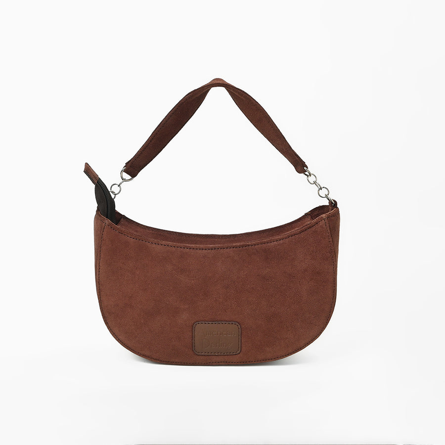 Official PRCA & NFR Licensed Collection® Brown Western Suede Leather Hobo Bag