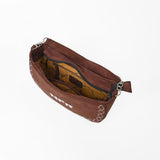 Official PRCA & NFR Licensed Collection® Brown Western Suede Leather Hobo Bag