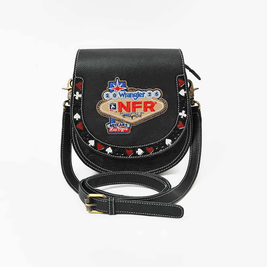 Official PRCA & NFR Licensed Collection® Genuine Leather Playing Card Motif Crossbody Bag