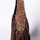American Darling Hobo Bag for Women - Hair-On Cowhide, Hand Tooled Floral Carved Genuine Leather Shoulder Bag with Fringes