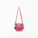 American Darling Genuine Suede Leather Cross body Bag - Fringe, Embroidery & Concho Eco-Friendly Vegetable Tanned Purse