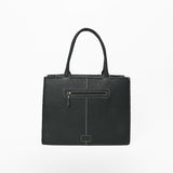 American Darling Black Western Embroidered Tote Bag with White Cactus Details