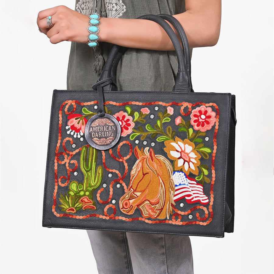 American Darling Embroidered Western Horse Handbag