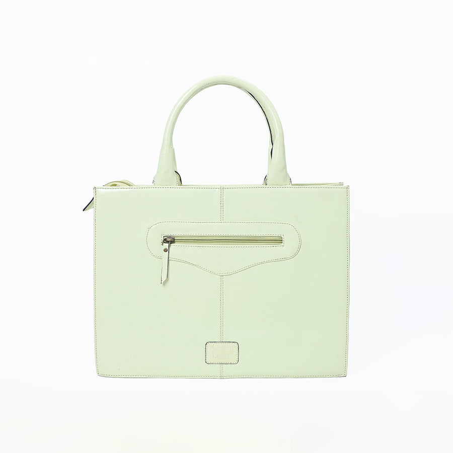 American Darling Pastel Mint Embroidered Scenic Country Tote Bag | Vintage Farm Purse