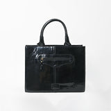 American Darling Women's Western Patent Leather Tote Handbag, Embroidered Floral Cactus Horseshoe USA Flag Purse