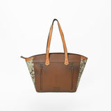 American Darling Cowhide & Floral Tooled Leather Fringe Tote Bag