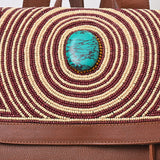 American Darling Western Leather Backpack with Turquoise Stone & Hand‑Tooled Floral Detailing