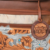 American Darling Western Leather Backpack with Turquoise Stone & Hand‑Tooled Floral Detailing