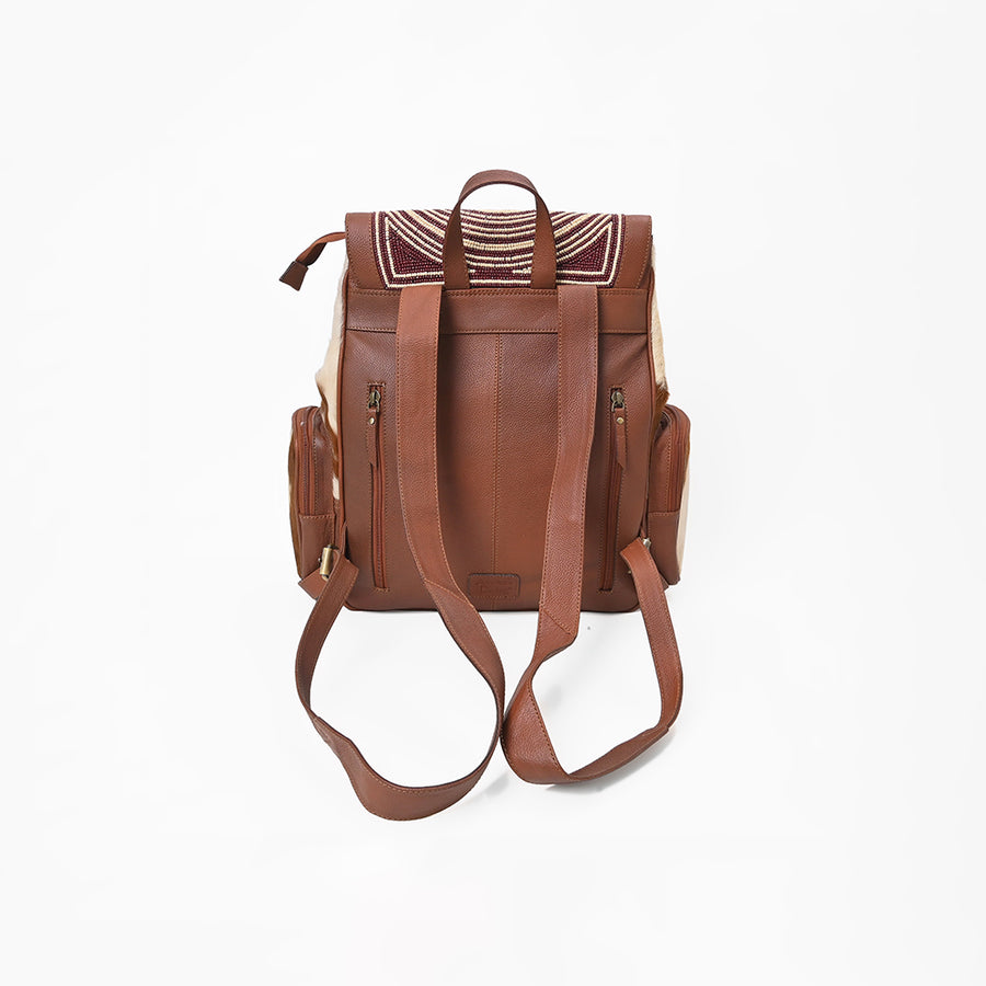 American Darling Western Leather Backpack with Turquoise Stone & Hand‑Tooled Floral Detailing
