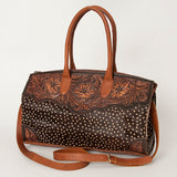American Darling Hobo Bag Hand Tooled Floral Carved Hair-On Cowhide Genuine Vegetable Tanned Leather 9in X 14in X 4in