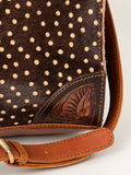 American Darling Hobo Bag Hand Tooled Floral Carved Hair-On Cowhide Genuine Vegetable Tanned Leather 9in X 14in X 4in