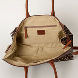 American Darling Hobo Bag Hand Tooled Floral Carved Hair-On Cowhide Genuine Vegetable Tanned Leather 9in X 14in X 4in