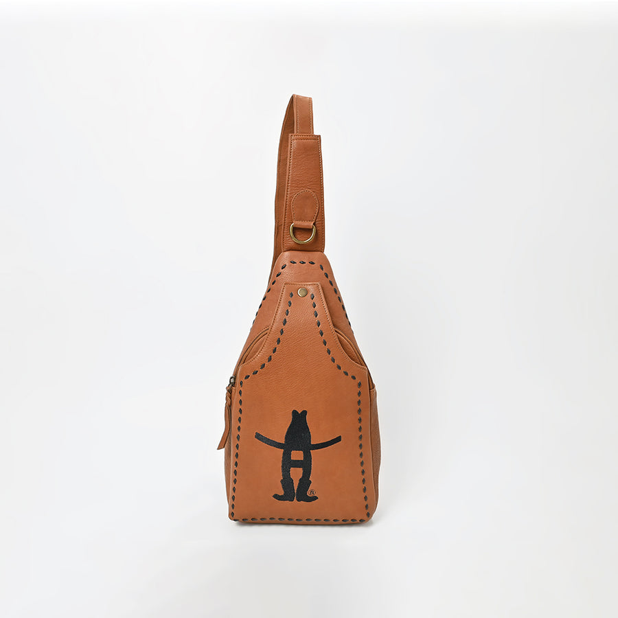 Magnolia Rodeo Genuine Leather Black Embroidered Sling Bag | Houston Livestock Show and Rodeo