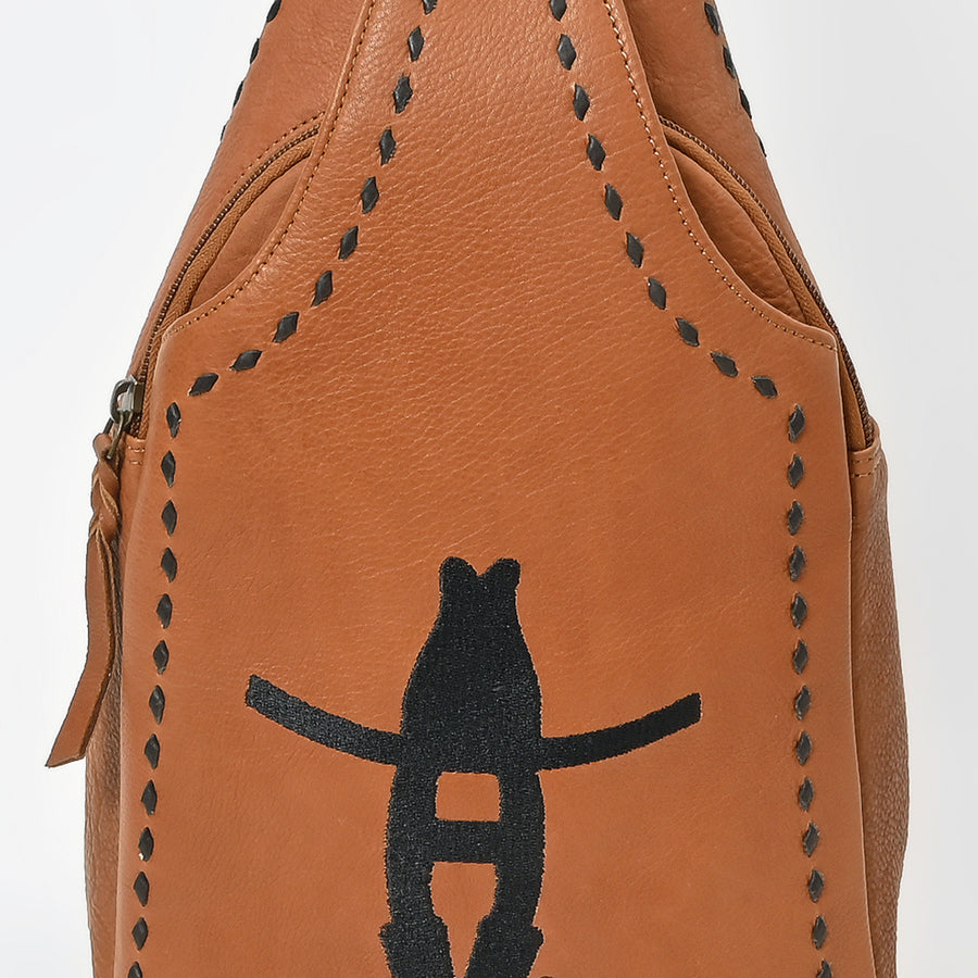 Magnolia Rodeo Genuine Leather Black Embroidered Sling Bag | Houston Livestock Show and Rodeo