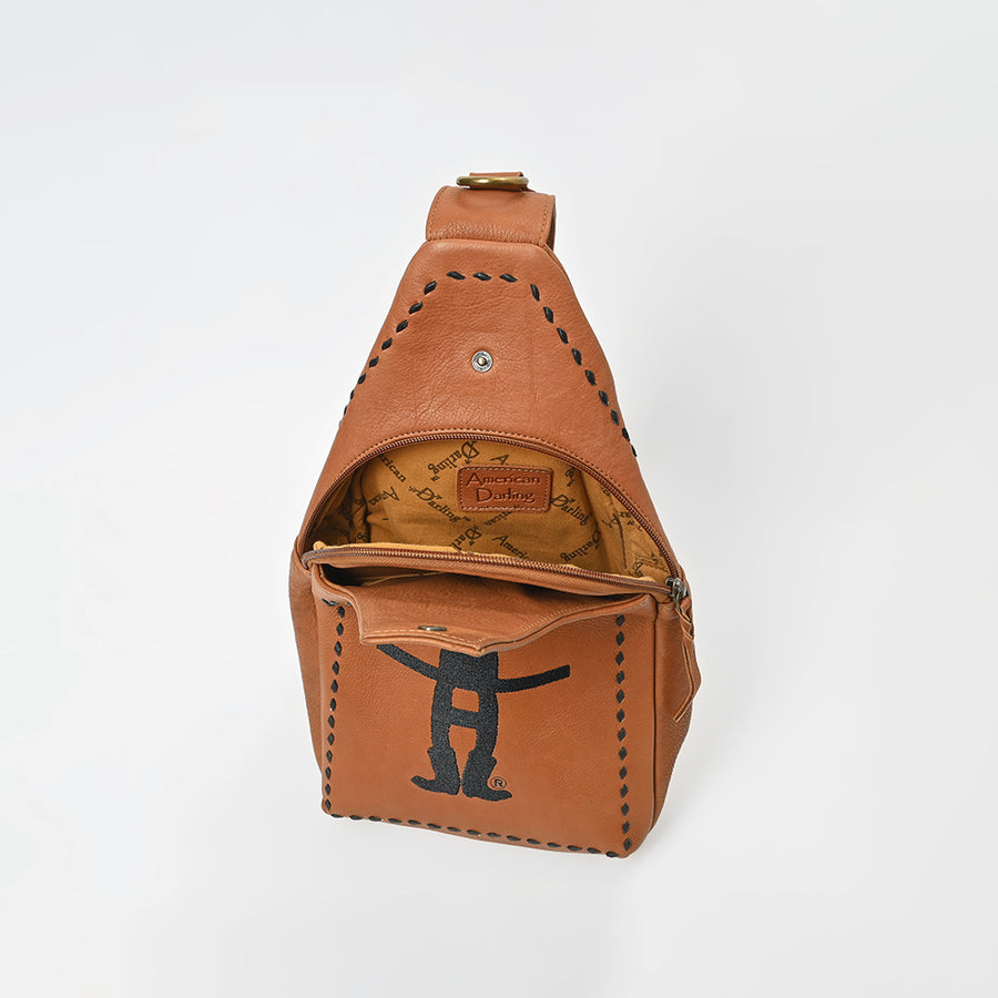 Magnolia Rodeo Genuine Leather Black Embroidered Sling Bag | Houston Livestock Show and Rodeo