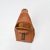 Magnolia Rodeo Genuine Leather Black Embroidered Sling Bag | Houston Livestock Show and Rodeo