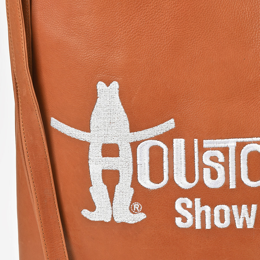 Everyday Rodeo Genuine Leather White Embroidered Tote Bag | Houston Livestock Show and Rodeo