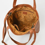 Everyday Rodeo Genuine Leather White Embroidered Tote Bag | Houston Livestock Show and Rodeo