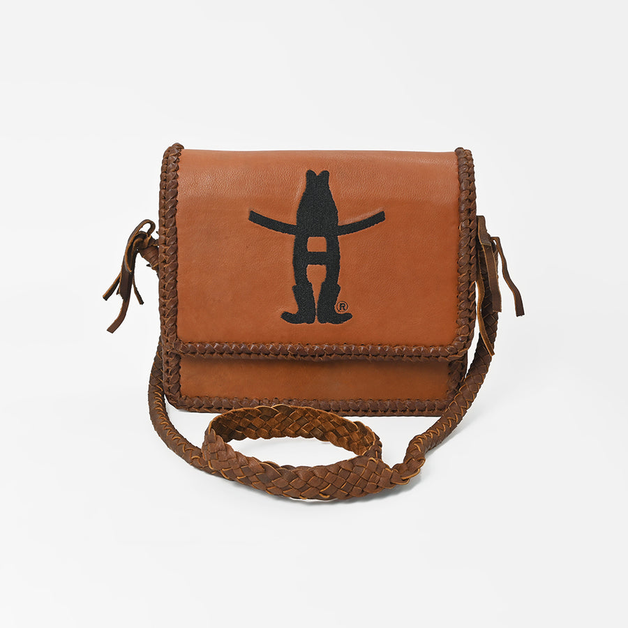 Frontier Rodeo Genuine Leather  Black Embroidered Crossbody Bag | Houston Livestock Show and Rodeo