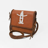 Frontier Rodeo Genuine Leather White Embroidered Crossbody Bag | Houston Livestock Show and Rodeo - Uhorse
