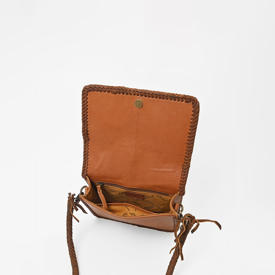 Frontier Rodeo Genuine Leather White Embroidered Crossbody Bag | Houston Livestock Show and Rodeo
