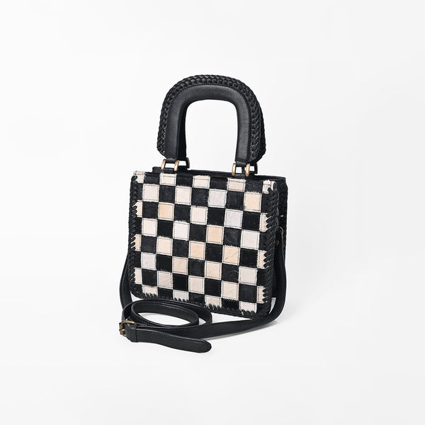 American Darling Women’s Black & White Hair-on Leather Handbag