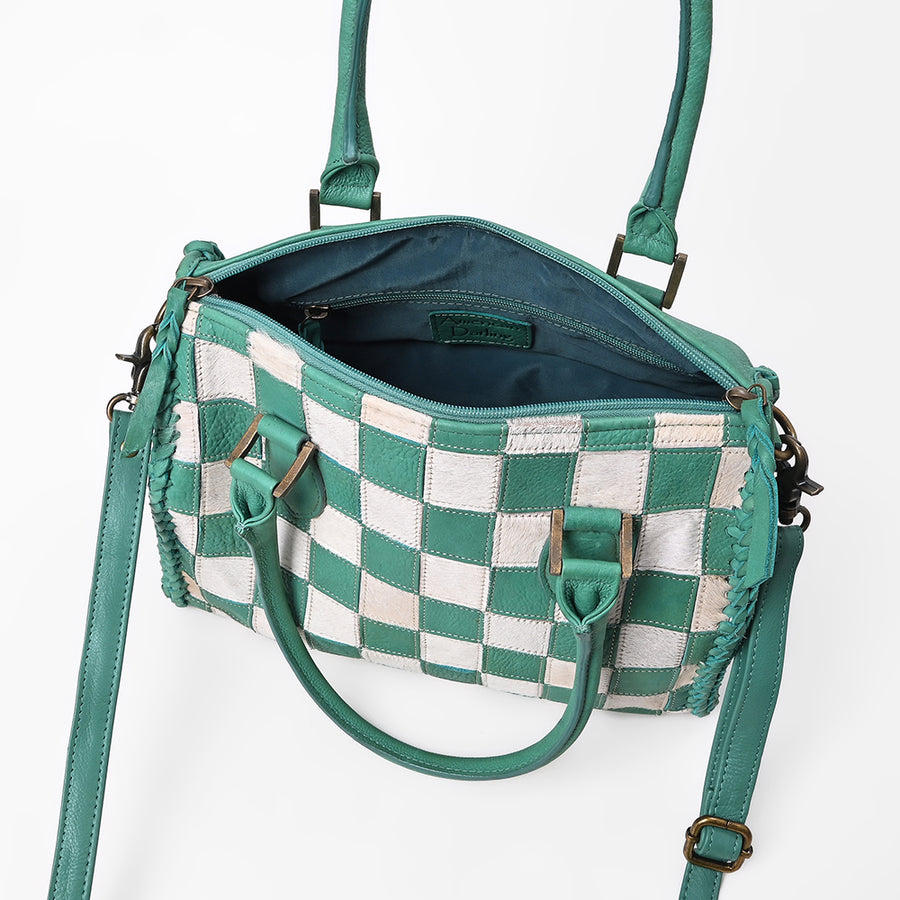 American Darling Women’s Green & White Hair-on Speedy bag