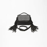 American Darling Leather Fringe Crossbody Bag with Geometric Cutout Flap