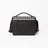 American Darling Leather Fringe Crossbody Bag with Geometric Cutout Flap
