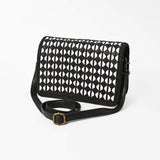 American Darling Genuine Leather Crossbody Bag with Geometric Pattern