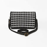 American Darling Genuine Leather Crossbody Bag with Geometric Pattern