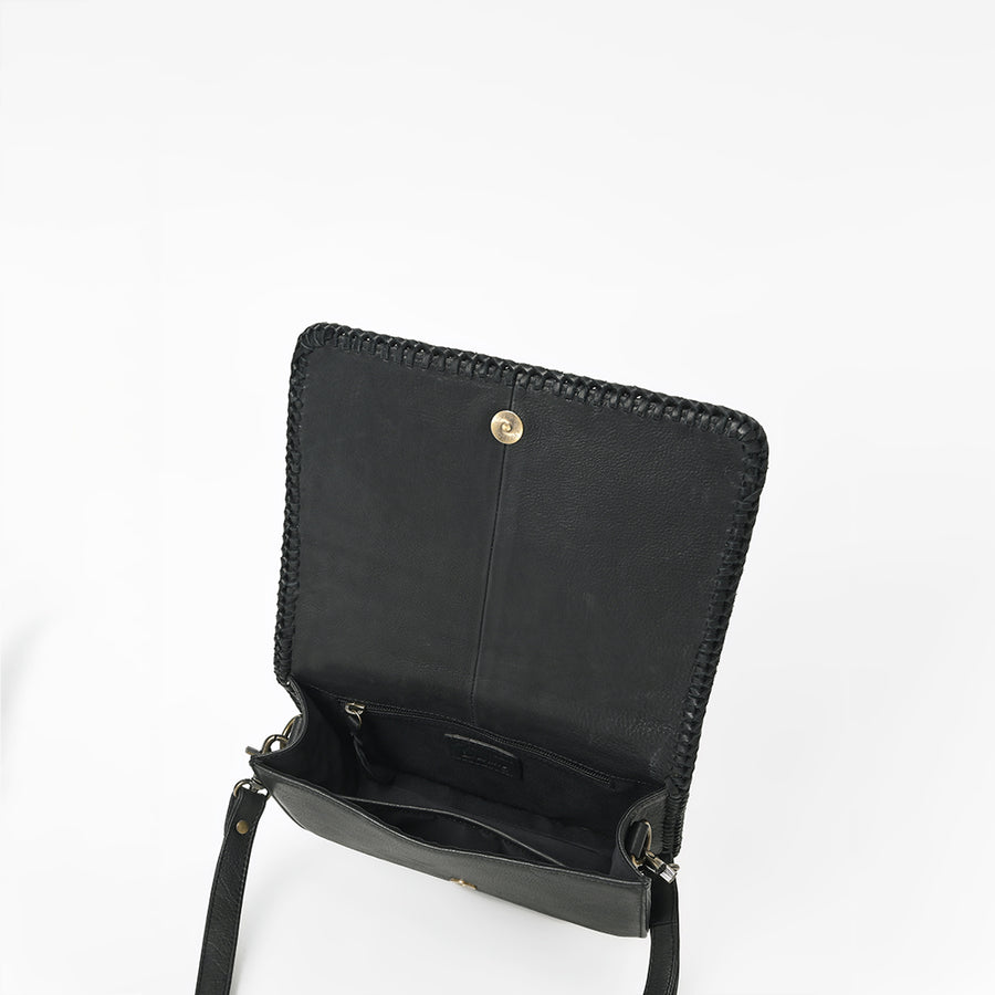 American Darling Genuine Leather Crossbody Bag with Geometric Pattern