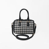 American Darling Women’s Black & White Leather Woven Handbag
