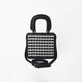American Darling Women’s Black & White Leather Woven Handbag