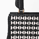 American Darling Women’s Black & White Leather Woven Handbag