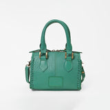 American Darling Green Checkered Leather Mini Handbag for Women – Woven Hair-On Leather Tote