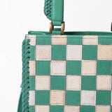 American Darling Women’s Green & White Hair-on Leather Handbag