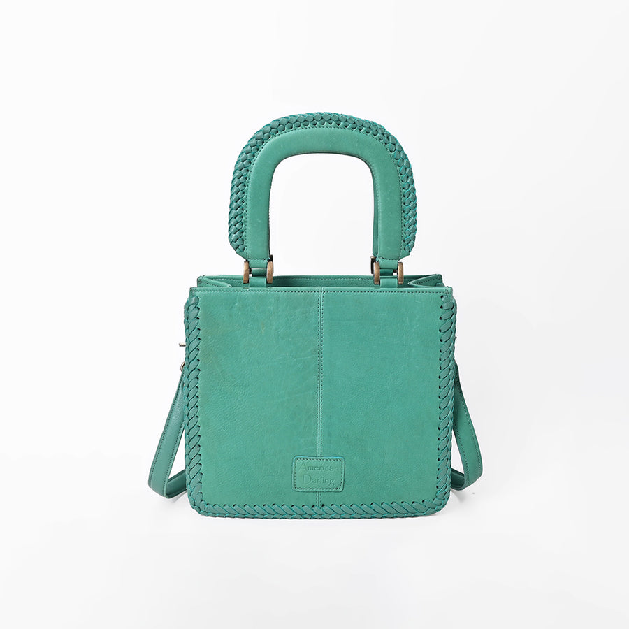 American Darling Women’s Green & White Hair-on Leather Handbag