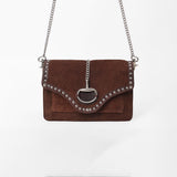 American Darling Western Brown Suede Crossbody Bag w/ Rhinestone