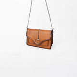American Darling Western Brown Full grain Crossbody Bag w/ Rhinestone