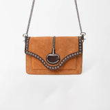 American Darling Western Tan Suede Crossbody Bag w/ Rhinestone
