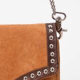 American Darling Western Tan Suede Crossbody Bag w/ Rhinestone