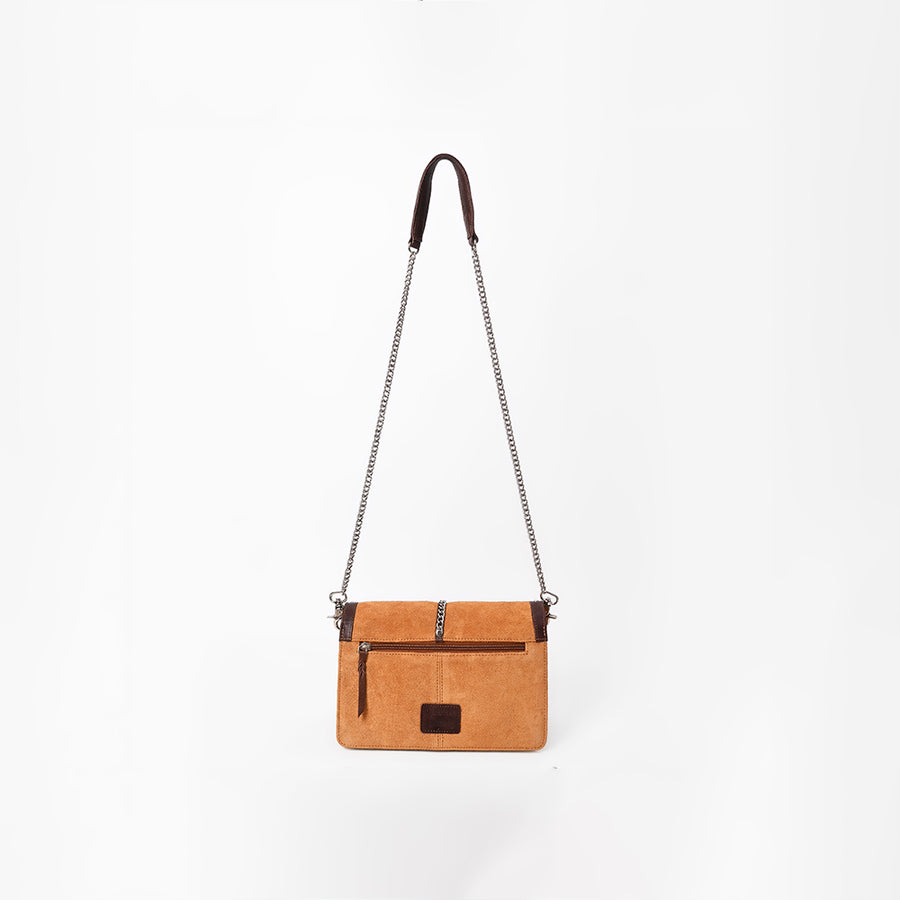American Darling Western Tan Suede Crossbody Bag w/ Rhinestone