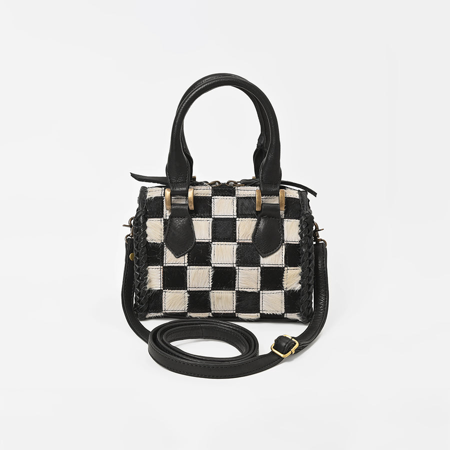 American Darling Hair-On Cowhide Leather Satchel Handbag for Women